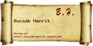 Bucsák Henrik névjegykártya