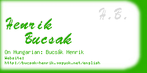 henrik bucsak business card